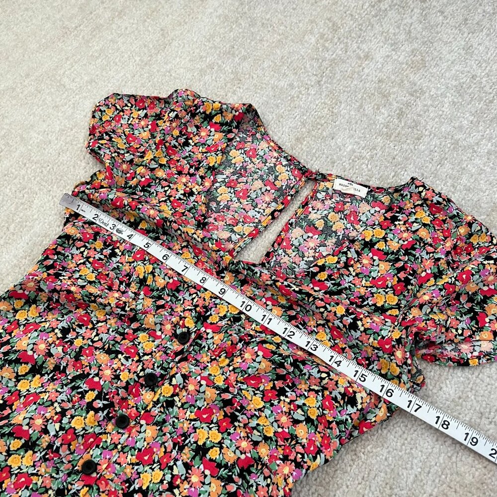 Kohl's Mason & Belle Floral Short Sleeve Rayon Mini Dress S - Picture 7 of 10